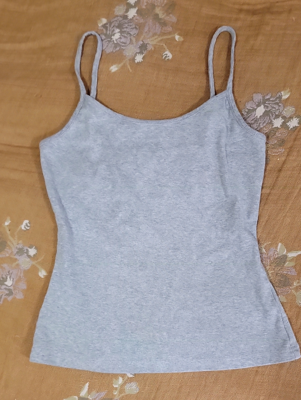 Classic Women's Grey Spaghetti Strap Tank Top New  Cotton Small